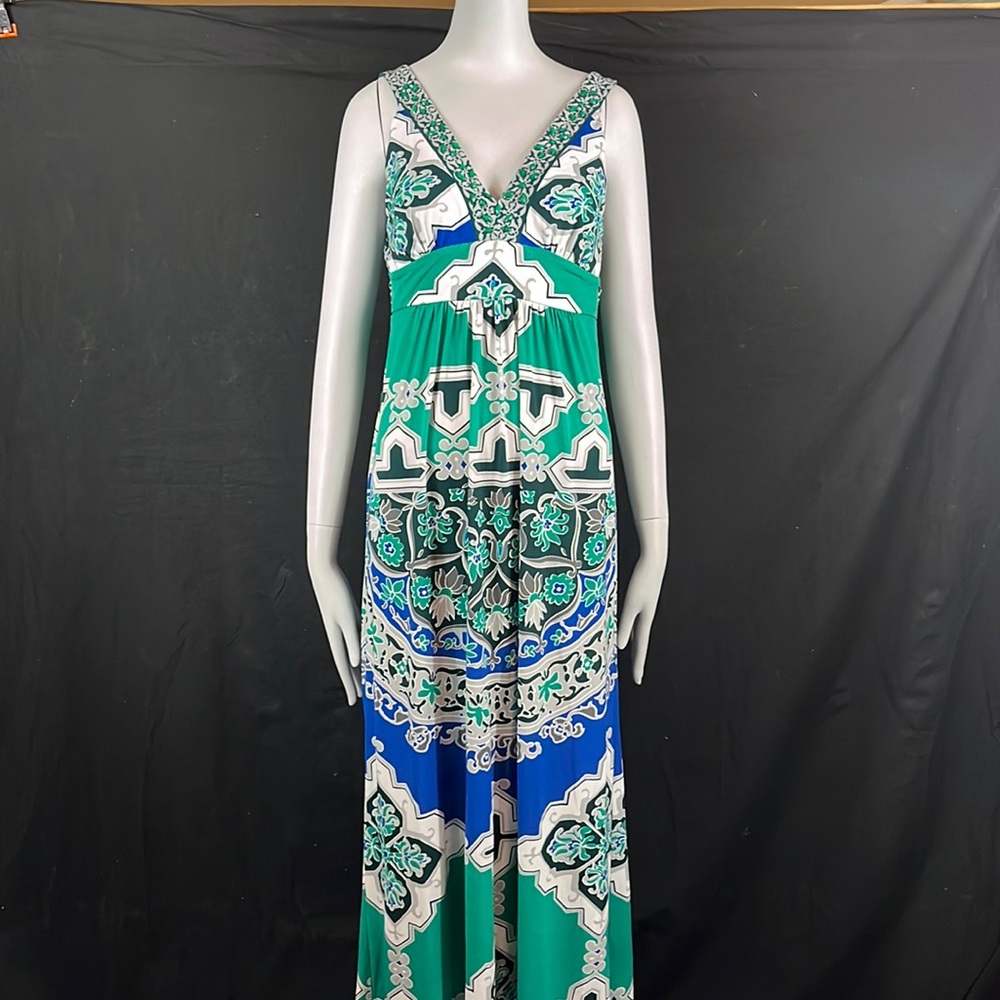 Hale Bob Easy Slip-Over V-Neck Maxi Dress